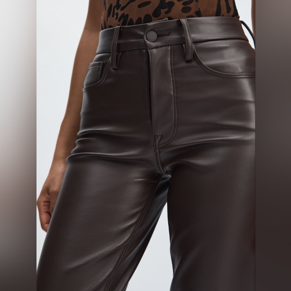 $198 Good American Good Icon Better Than Leather Pants - Picture 4 of 16